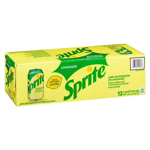Sprite Soft Drink Lemonade 12 x 355 ml (cans)