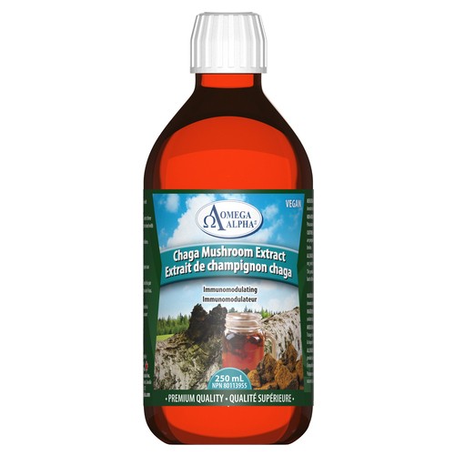Omega Alpha Mushroom Extract Chaga Supplement 250 ml
