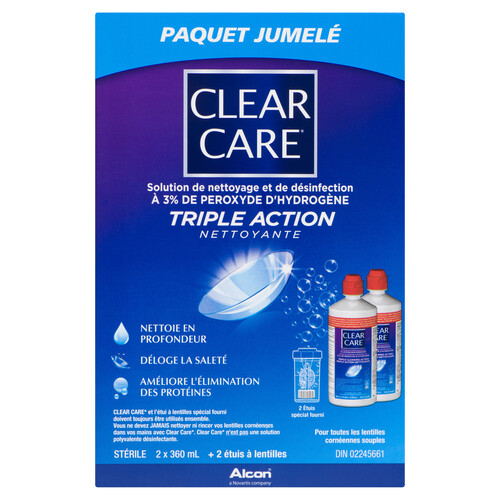 Alcon Clear Care Twin Duo Contact Lens Solution 720 ml