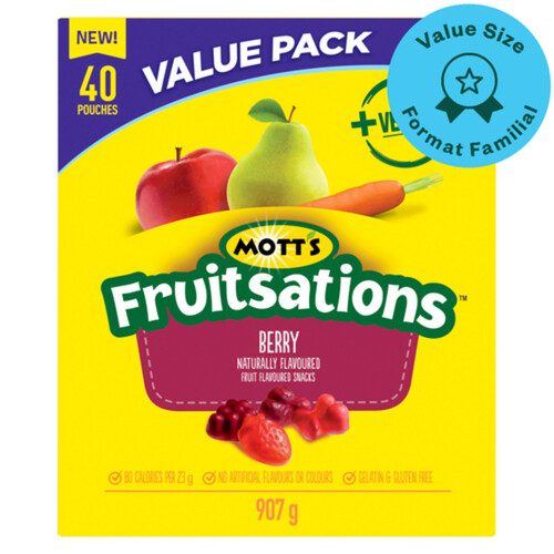 Mott's Fruit Flavoured Snacks Fruitsations + Veggie Berry 907 g