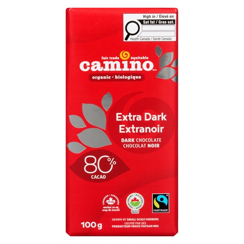 Camino Organic Chocolate Bar 80% Extra Dark 100 g