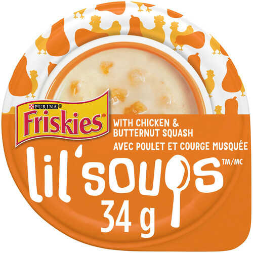 Friskies Cat Food Complement Lil’ Soups with Chicken  34 g
