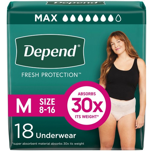 Depend Women's Underwear Medium 18 Pack