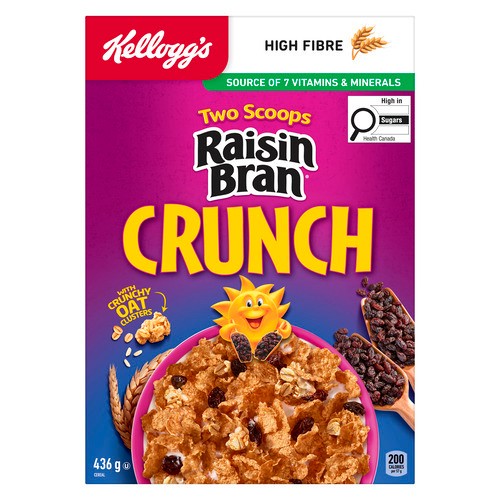 Kellogg's Two Scoops Cereal Raisin Bran Crunch 436 g