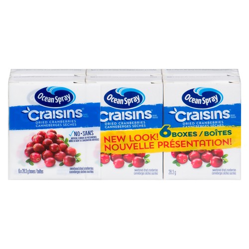 Ocean Spray Snack Pack Craisins Dried Cranberries 6 Pack 170 g