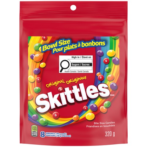 Skittles Chewy Candy Original Bowl Size Bag 320 g