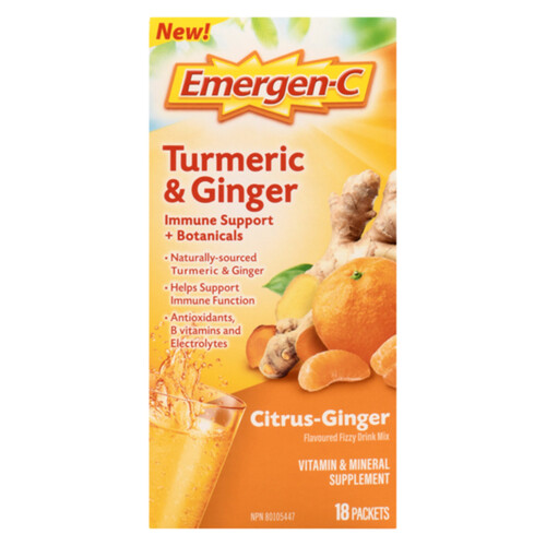 Emergen-C Supplement Immune System Turmeric & Ginger 18 Count