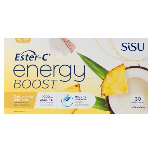 Sisu Ester-C Energy Boost Daily Vitamin Drink Mix 30 Count