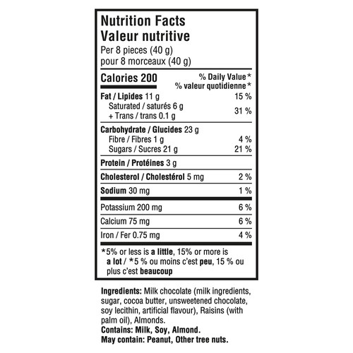 Cadbury Dairy Milk Chocolate Bar Fruit & Nut Raisins & Almonds 180 g