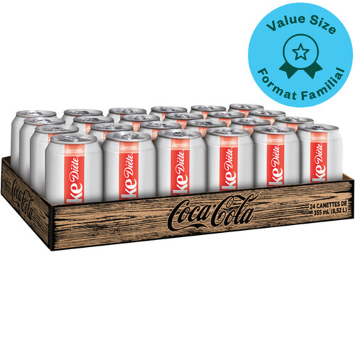 Coca-Cola Diet Soft Drink Coke 24 x 355 ml (cans)