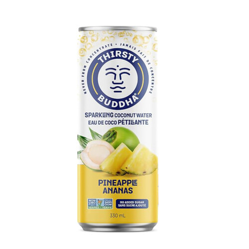 Thirsty Buddha Organic Sparkling Coconut Water Pineapple 330 ml (can)