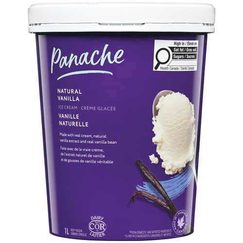 Panache Ice Cream Natural Vanilla 1 L