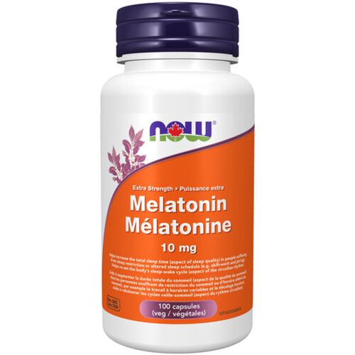 Now Melatonin 10 mg Extra Strength Capsules 100 Count