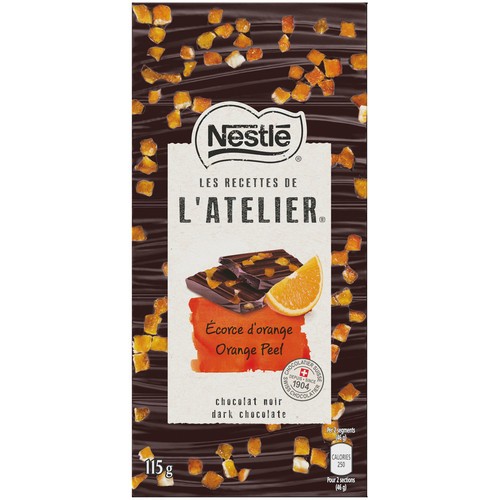 Nestlé L’Atelier Dark Chocolate Bar Orange Peel 115 g