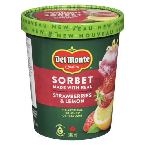 Del Monte Sorbet Real Strawberry And Lemon 946 ml