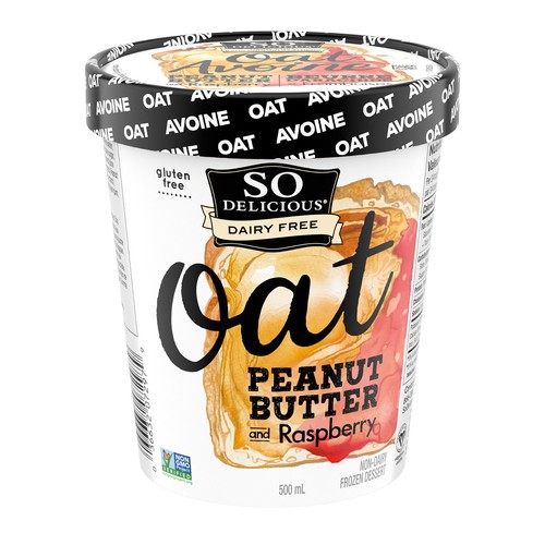 So Delicious Dairy-Free Oat Frozen Dessert Peanut Butter & Raspberry 500 ml