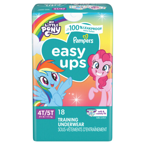 Pampers Easy Ups Training Underwear For Girls Size 6 4T-5T 18 Count 