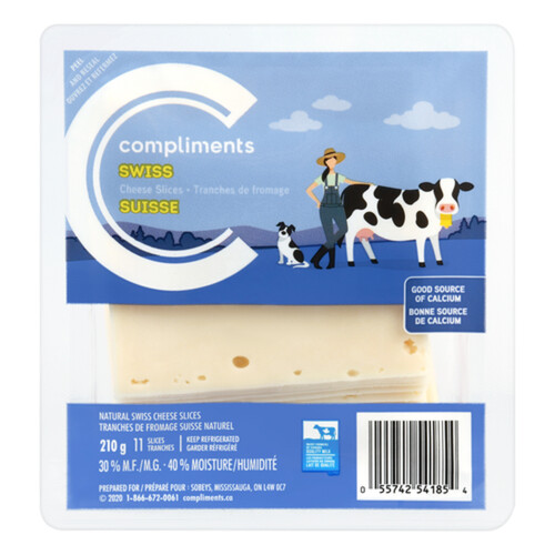 Compliments Swiss Cheese Slices 210 g