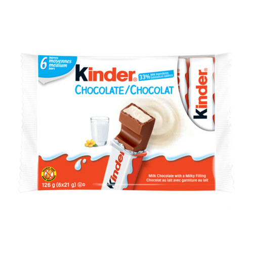 Kinder Peanut-Free Milk Chocolate Bar 6 Pack 126 g