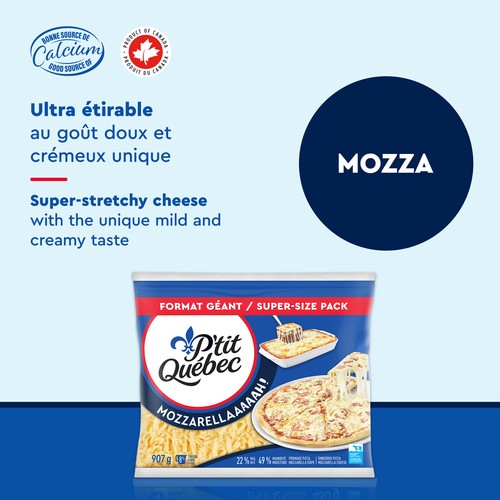 P'tit Québec Shredded Cheese Mozzarellaaaaah! 907 g
