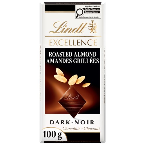 Lindt Excellence Dark Chocolate Bar Roasted Almond 100 g