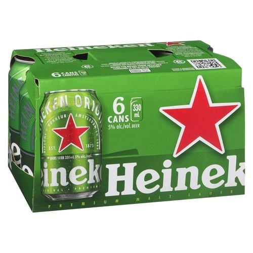 Heineken Beer Lager 5% Alcohol 6 x 330 ml (cans)