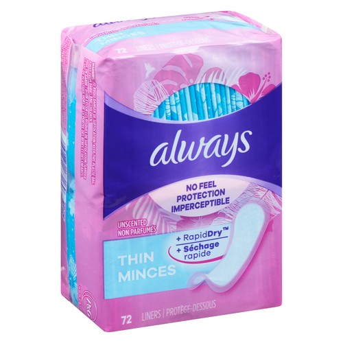 Always Daily Panty Liners Non Wing Unscented 72 Count