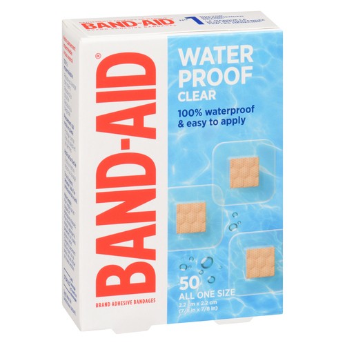Band-Aid Adhesive Bandages Waterproof Clear Spot 50 Count