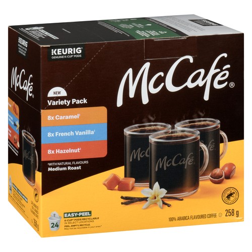 McCafé 100% Arabica Flavoured Coffee Medium Roast Variety Pack 24 K-Cups 258 g