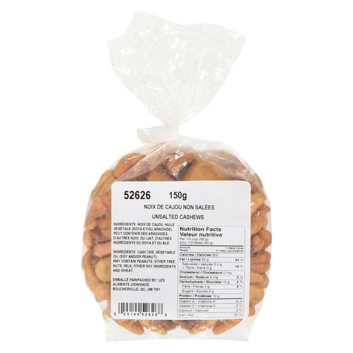 Johnvince Food Roasted Cashews No Salt 150 g