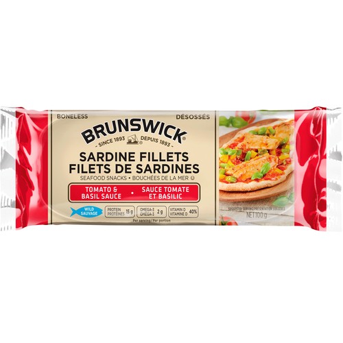 Brunswick Sardine Fillets Tomato & Basil Sauce 100 g
