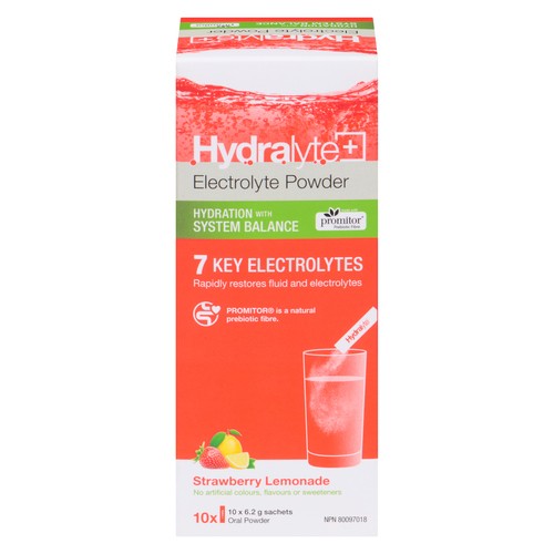 Hydralyte  Plus Digestive Powder Strawberry Lemon 10 EA
