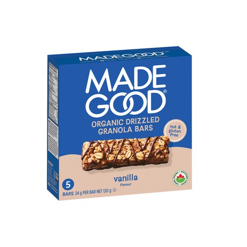 MadeGood Drizzled Granola Bars Vanilla Chocolate 5 x 24 g