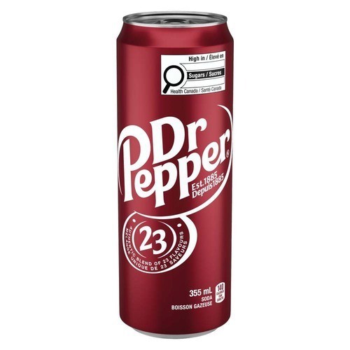 Dr Pepper Soft Drink Original Slim 355 ml (can)