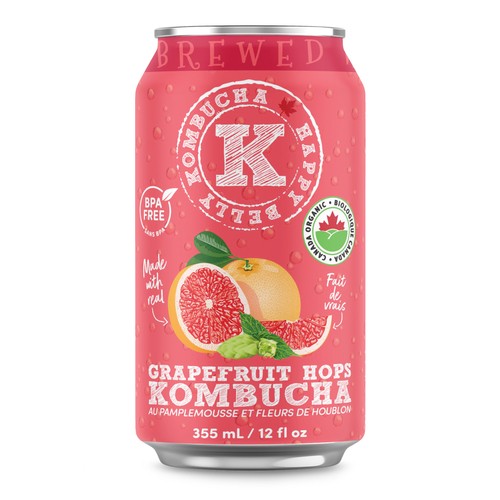 Happy Belly Kombucha Grapefruit Hop 355 ml (can)
