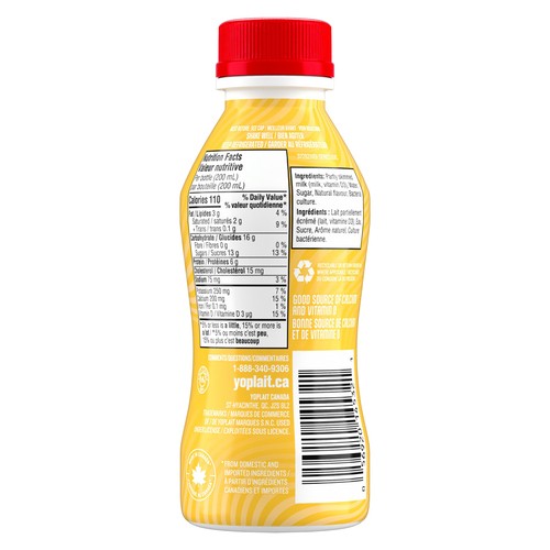 Yoplait Yop 1.5% Drinkable Yogurt Banana 200 ml (bottle)