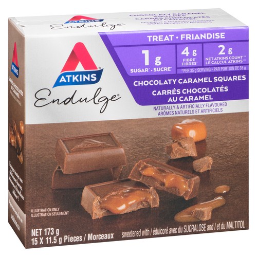 Atkins Milk Chocolate Bar Chocolaty Caramel Squares 15 x 11.5 g 