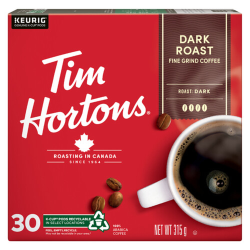 Tim Hortons Coffee Pods Dark Roast 30 K-Cups 315 g