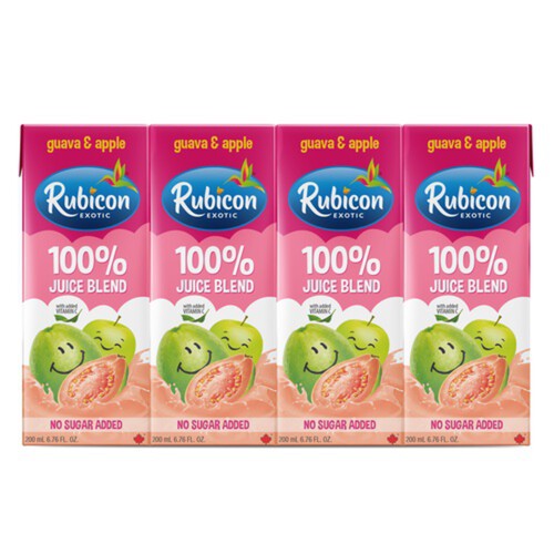 Rubicon Exotic Juice Blend No Sugar Added Guava & Apple 4 x 200 ml