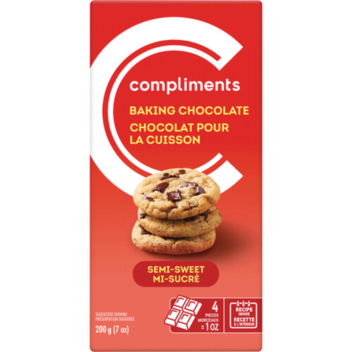 Compliments Baking Chocolate Semi-Sweet 200 g