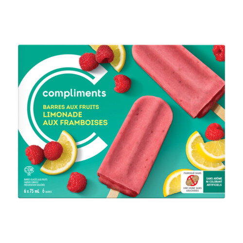 Compliments Frozen Fruits Bars Raspberry Lemonade 6 x 75 ml