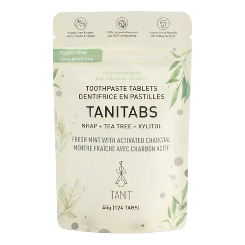 Tanit Toothpaste Tablets Fresh Mint with Activated Charcoal 45 g