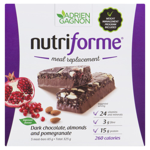 Nutriforme Meal Replacement Bars Dark Chocolate Almond Pomegranate 5 x 65 g