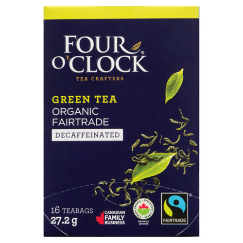 Four O'Clock Organic Decaffeinated Green Tea 16 Tea Bags