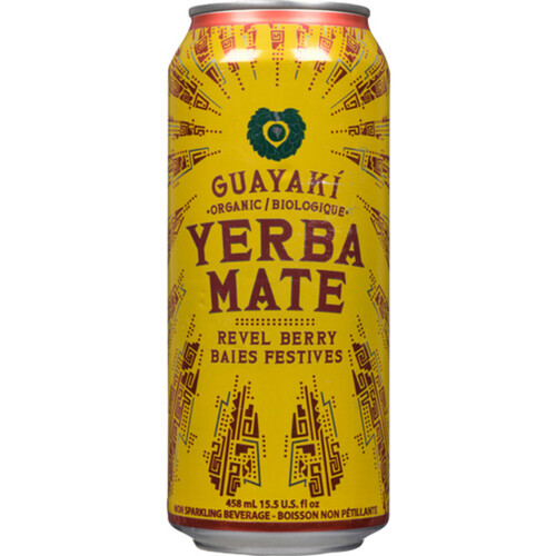 Guayaki Organic Yerba Mate Caffeinated Beverage Reveal Berry 458 ml (can)