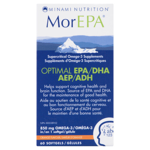 Minami Nutrition MorEPA Optimal EPA/DHA Softgels Orange Flavour 60 Count