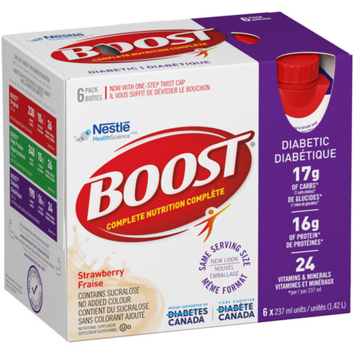 Boost Diabetic Drink Strawberry 6 x 237 ml Voilà Online Groceries