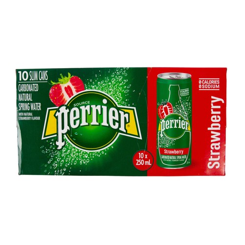 Perrier Sparkling Water Strawberry 10 x 250 ml (cans)