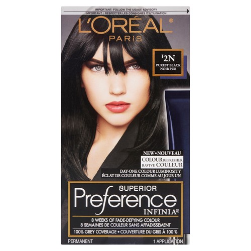 L'Oréal Hair Colour Superior Preference 2N Purest Black 1 Box
