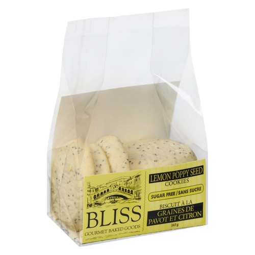 Bliss Gourmet Sugar-Free Cookies Lemon Poppy Seed 165 g
